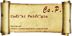 Csáki Pelágia névjegykártya